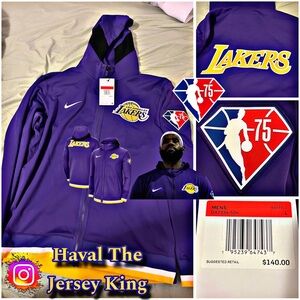 Los Angeles Lakers Nike Purple 75th Anniversary Showtime FullZip Hoodie Jacket💎